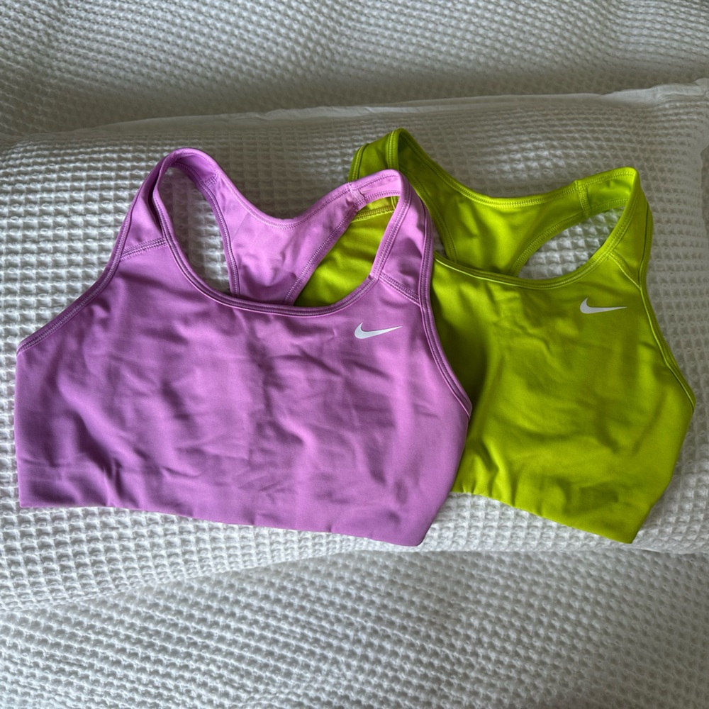 Nike Vibrant Pink and Lime Green Sports Bras Bundle